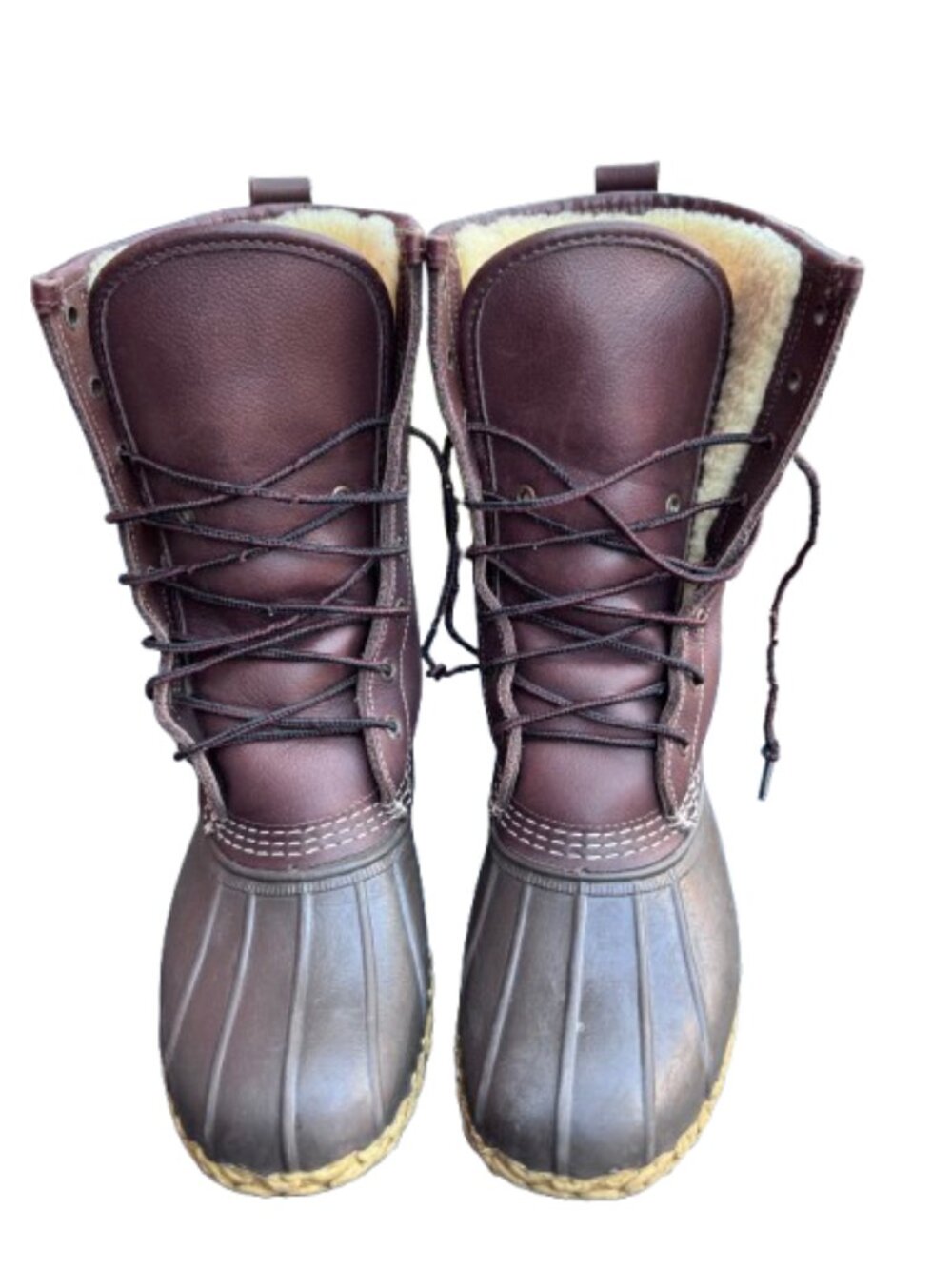L.L.Bean Bean Boot 10” Shearling-Lined Duck Boots Brown on Brown Women's US 8 M